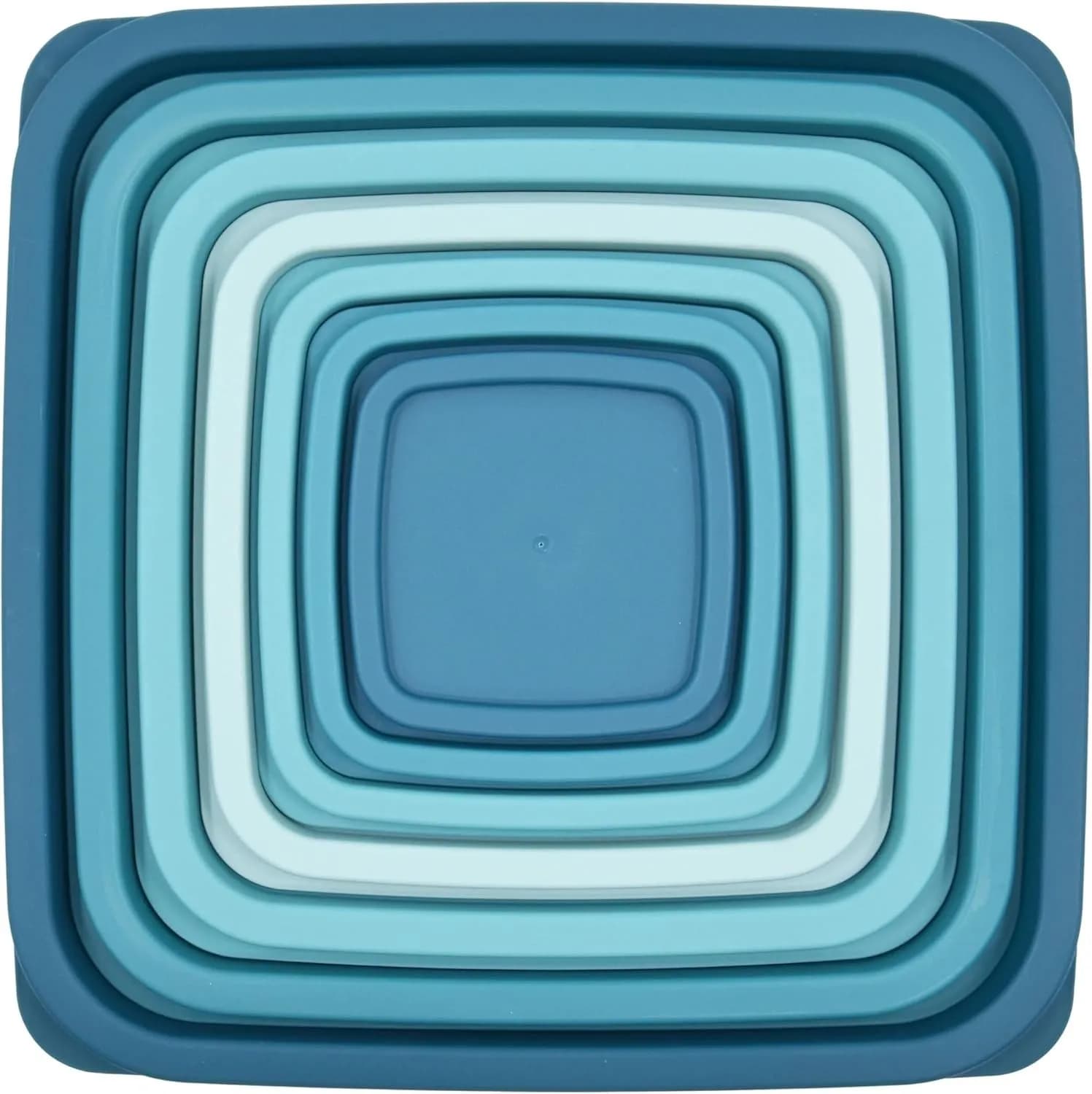 Set di contenitori per alimenti da 14 pezzi Teal Ombre BPA Contenitori per la preparazione dei pasti in plastica ermetica a prova di perdite per l'organizzazione della cucina
