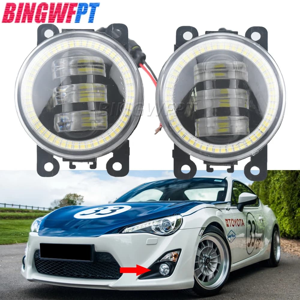 Lente di montaggio fendinebbia a Led per auto per Toyota 86 GT86 FT86 Scion FR-S 2013-2016 Cob Angel Eye DRL 12V luci di marcia diurna 30w Ptf
