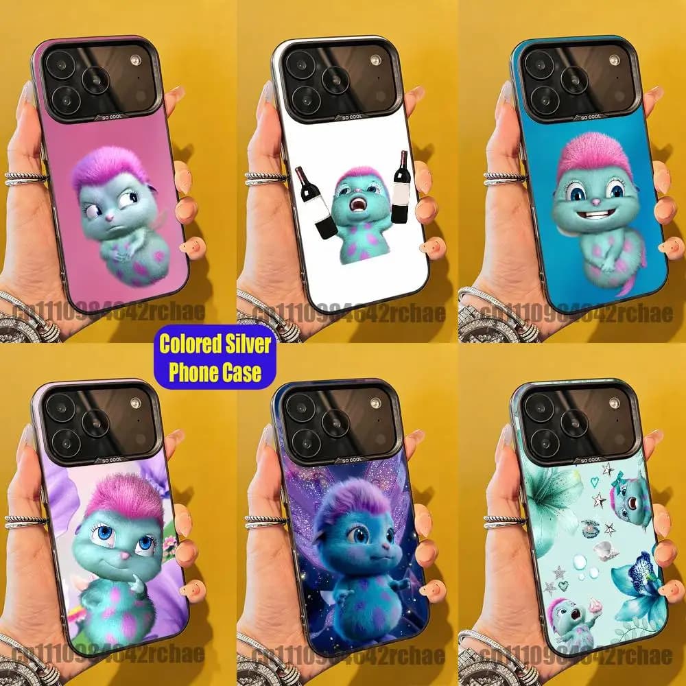 Cover for iPhone with Meme Cartoon B-Bibble, Customizable, Silver Color, for iPhone 14, 16, 12, 15, 13, 17, 11, E, Pro, Max, Plus, Air, Mini