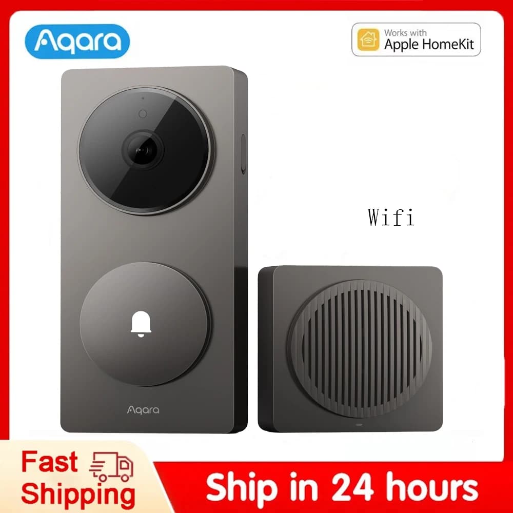 Aqara Smart Video Doorbell G410 Smart Hub Gateway 2K WiFi 2.4GHz/5GHz Zigbee/Thread AI Face Recognition For Apple HomeKit APP