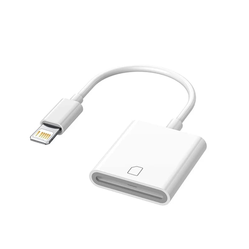Per iPhone Lettore di schede Adattatore per schede di memoria per iPhone 14 13 12 8 pin a SD TF Lettore di schede per fotocamera Convertitore dati Cavo dati OTG