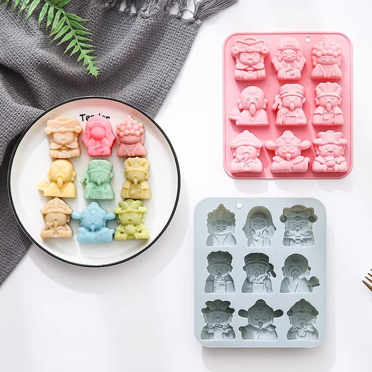 9 stampi in silicone a tema fatato per cioccolato, torte, colla, strumenti da forno e ghiaccio - assortiti