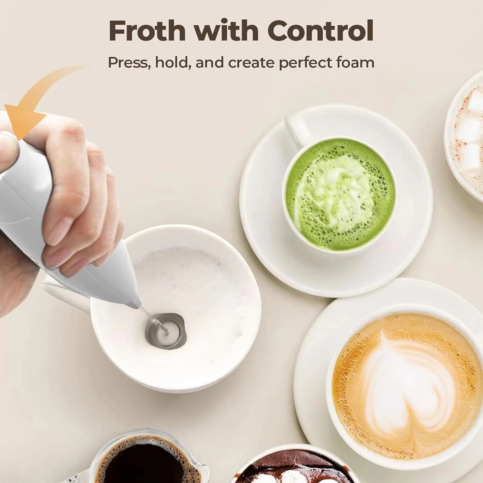 Montalatte elettrico a batteria AA, macchina per schiuma di latte ad alta velocità, mixer per caffè, frullatore elettrico, sbattitore per uova, utensili da cucina.