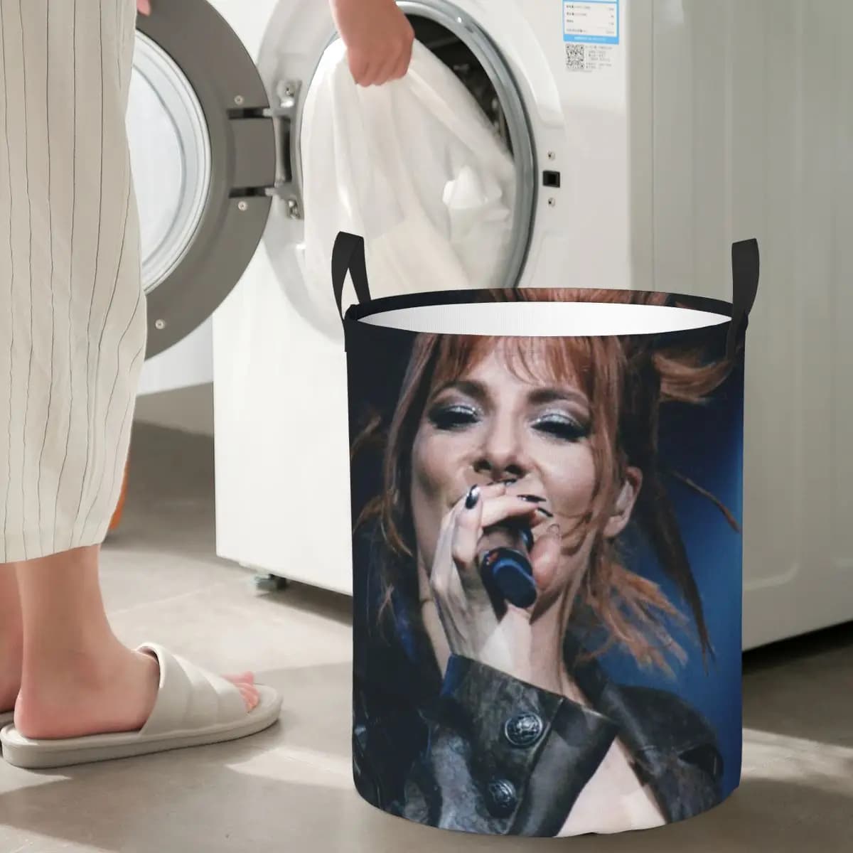 Cesti per biancheria pieghevoli Mylene Farmer, cesto portaoggetti per vestiti sporchi e articoli vari, borsa grande impermeabile