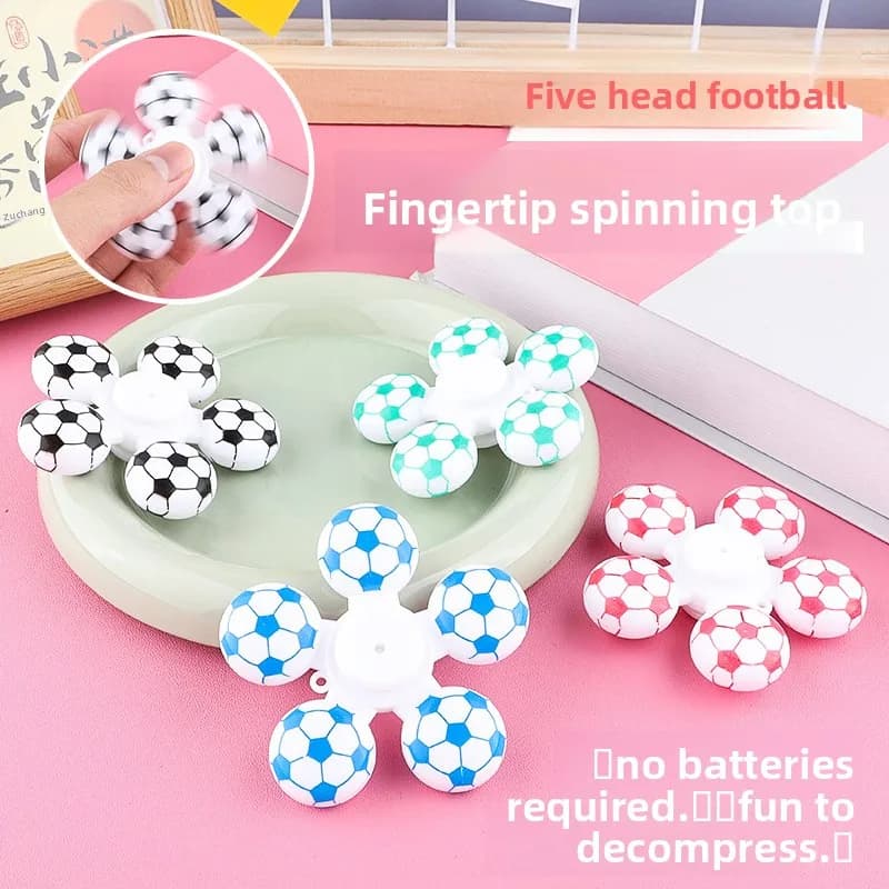 Giroscopio antistress a cinque teste, giroscopio da calcio, giroscopio da dito, giocattolo creativo antistress, fidget spinner
