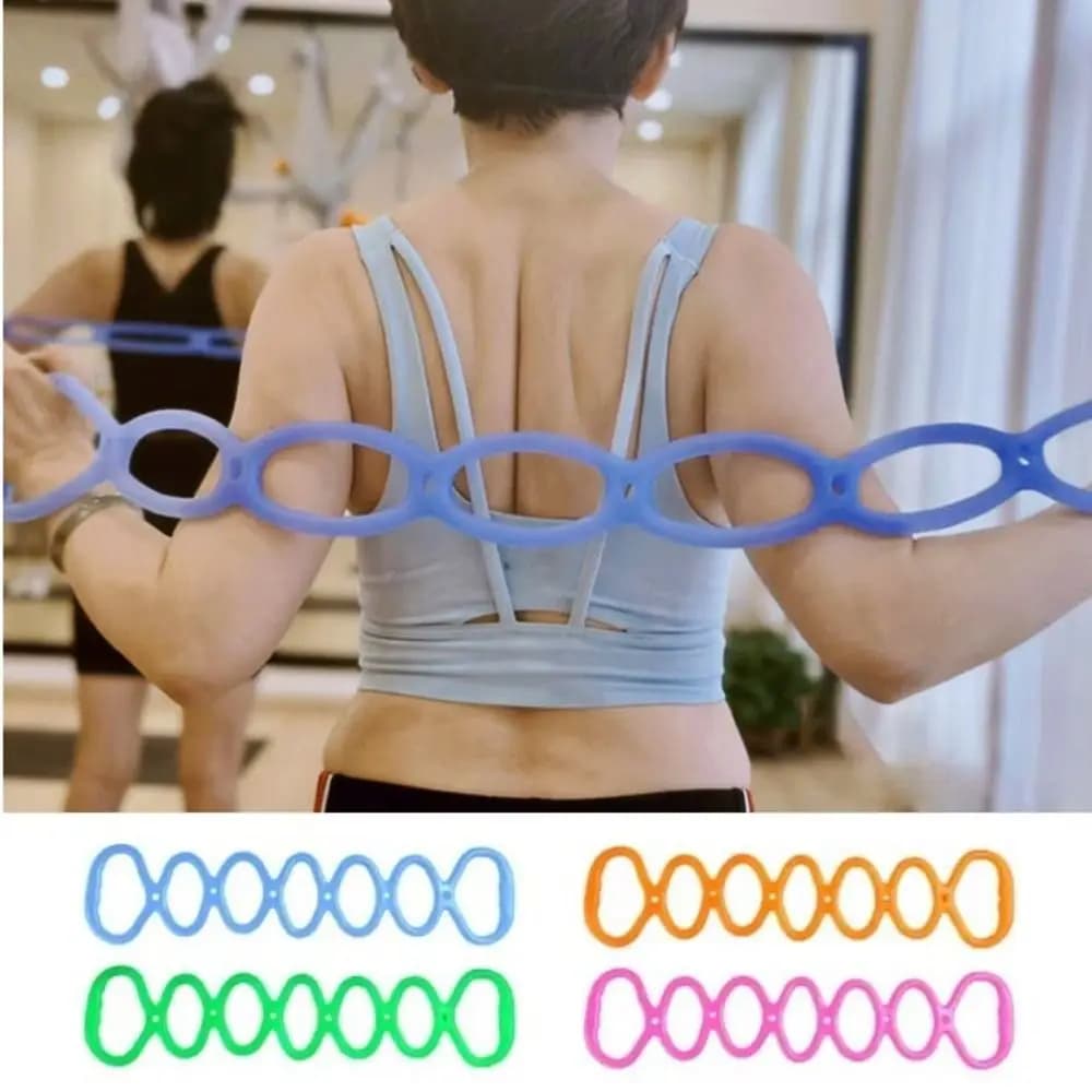 Banda Elastica di Resistenza a 7 Anelli, Portatile e Flessibile, per Assistenza Pull-Up, Resistente alle Rotture, Pieghevole, per Yoga e Stretching
