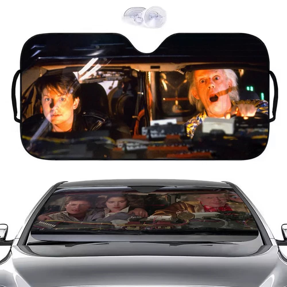 B-Back to Future Parasole per auto Parabrezza Protezione anti-UV Parasole anteriore Protezione di raffreddamento per interni del veicolo