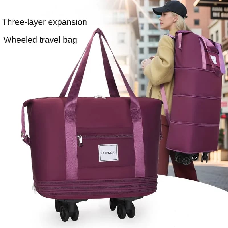 Travel bag, backpack large-capacity disassembly universal wheel storage bag, duffel bag portable multi-layer checked with wheel