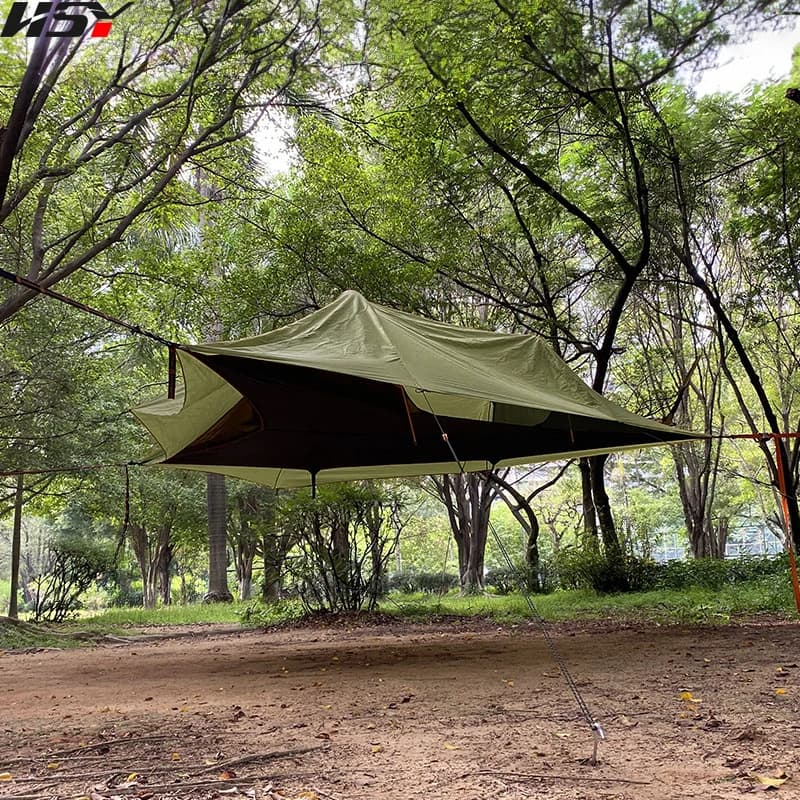 Camping hammock outside the ground, load of 300 kg, mosquito net, hanging tent, aluminium pole, waterproof hanging tree tent