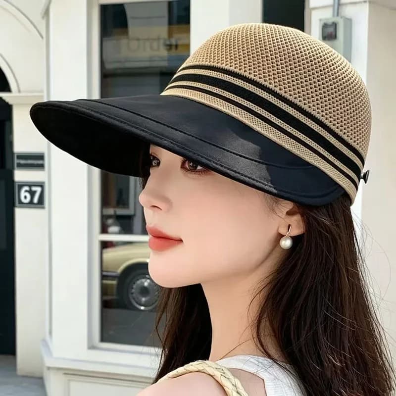 Cappello da Pescatore Estivo 2026 Nuovo per Donna, Traspirante con Ampia Tesa, Protezione Solare per Esterni, Cappello a Becco d'Anatra alla Moda