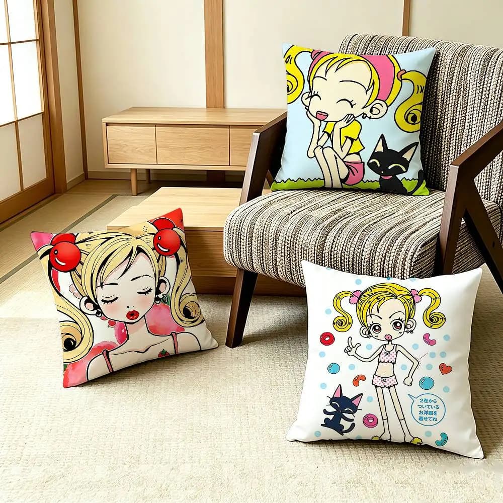 H-Happy Berry Kouda Mikako Cartoon Pillow Case Pattern Printed Pillowcase For Living Room Sofa Cushion Cover