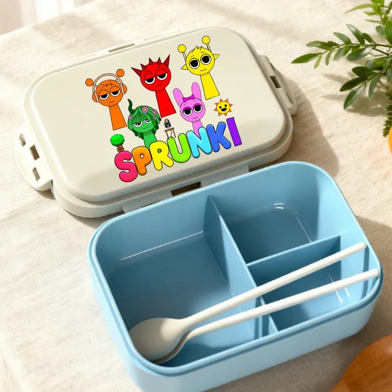 Sprunkis Lunch Box Hot Game Cartoon Fashion Contenitore per Alimenti Portatile per Scuola, Picnic, Ufficio, Borsa Bento per Studenti, Regalo di Compleanno