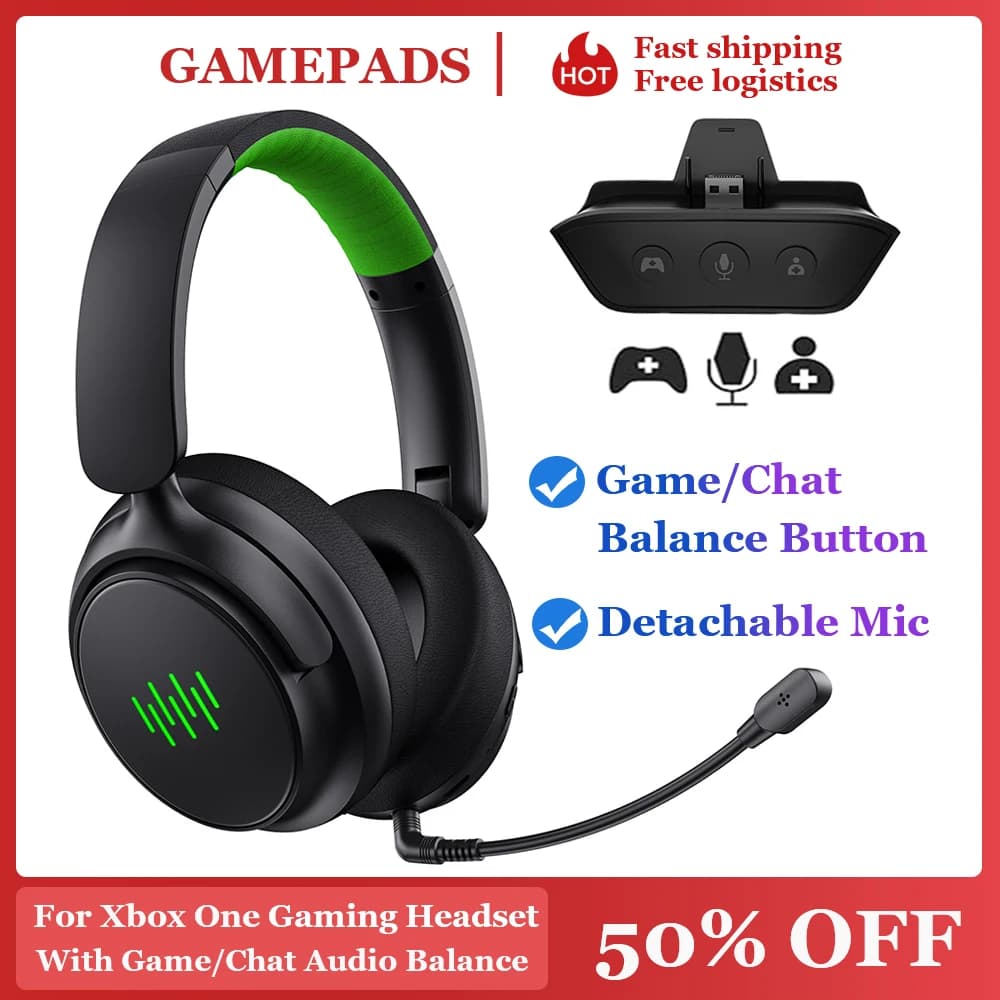 Cuffie da gioco pieghevoli per Xbox ONE/PS5/Mac/PC/Switch, cuffie da gioco wireless con bilanciamento audio per gioco/chat e audio surround 3D