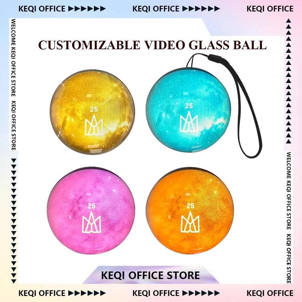 Lampada a sfera in vetro artistico fai da te con sfera di vetro video personalizzabile - Display a pixel sferico, schermo video staccabile Regali di compleanno personalizzati