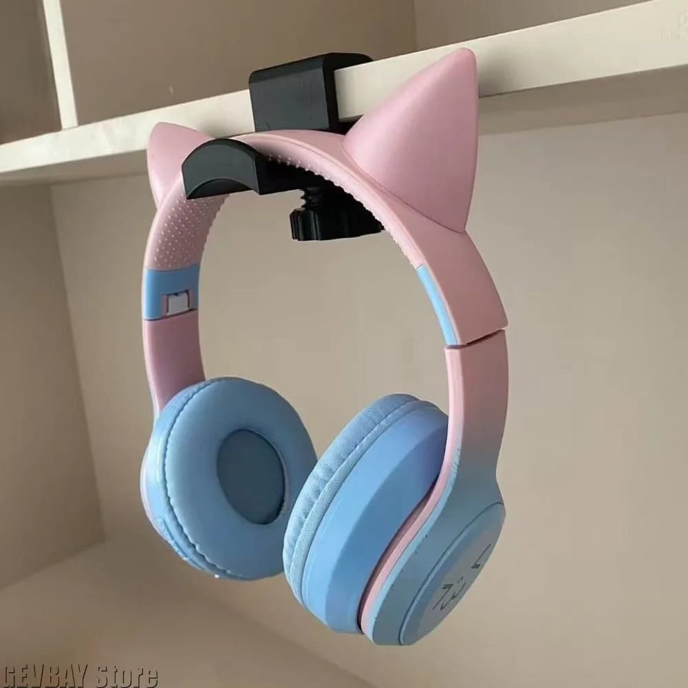 Headphone Hanger Storage Hook Wall Hanging No Punch Hanging Under The Desk Creative Headphone Stand