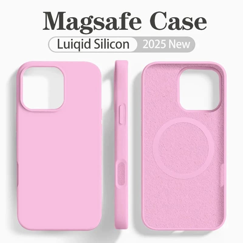Original For Magsafe Liquid Silicone Phone Case For iPhone 17 16 14 15 Plus 13 Pro Max Case Wireless Charge Magnetic Soft Cover