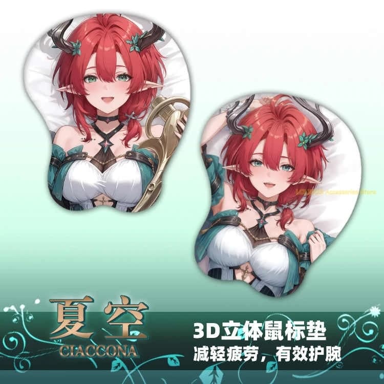 Wuthering Waves Rebecca Hanssen Morbido 3D Gel di silice Mouse Pad Poggiapolsi Tastiera Cosplay Anime Gioco Desktop Playmat Regali