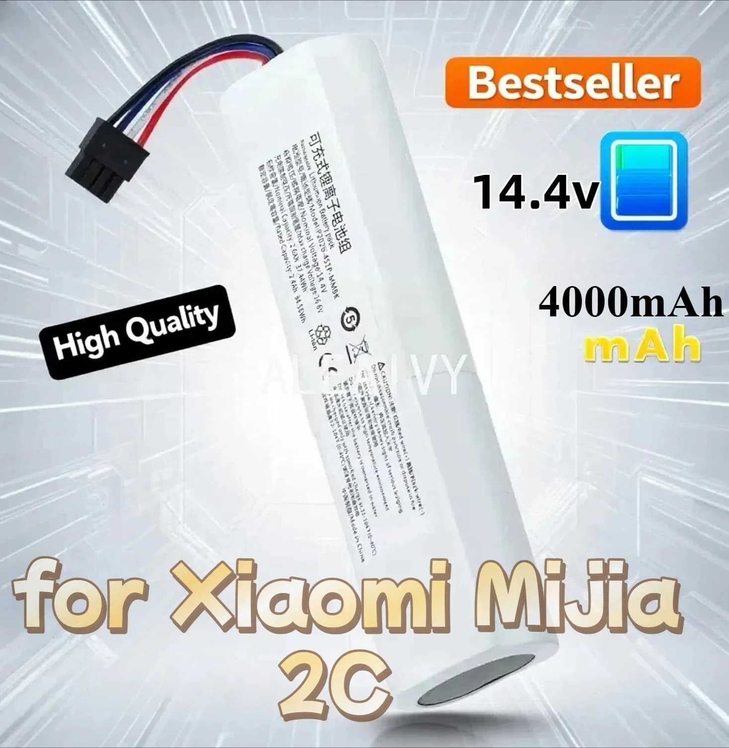 Batteria agli ioni di litio da 14,4 V P2026-4S1P-MMBK per Xiaomi Mijia 2C Robot Aspirapolvere Mop XMSTJQR2C Finder RLS3 Pulitore laser Parte di ricambio