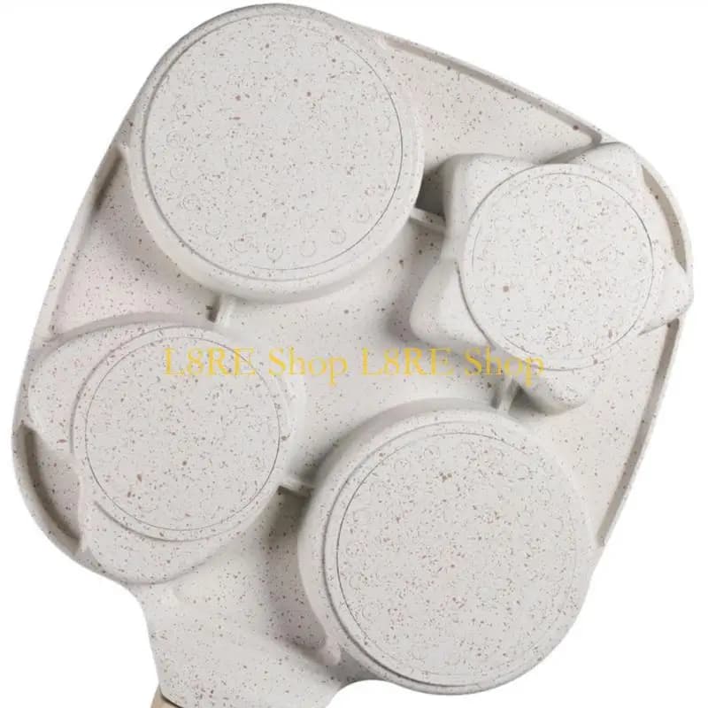 L8RE padelle antiaderenti a 4 sezioni per colazione con manico resistente calore per frittata