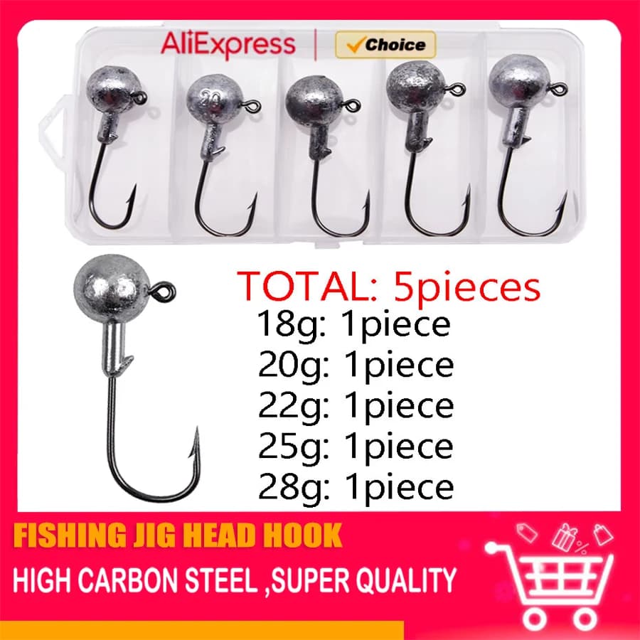 5 pieces per box, 18g 20g 22g 25g 28g Jig Big Head I Love Fishing Equipment, Box Love By jigging, Fishing Accessories