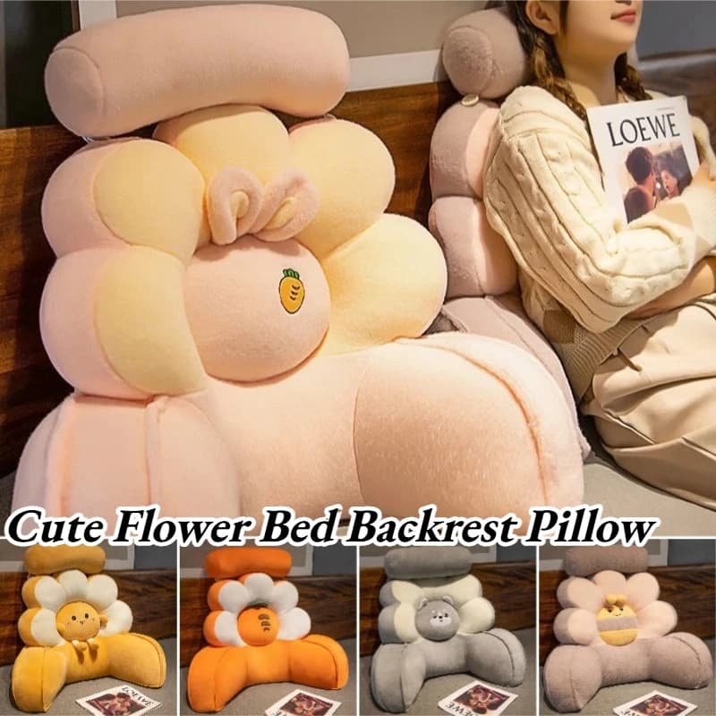 Cuscino Poggiatesta a Forma di Fiore, Morbido Cuscino di Lettura in Peluche con Supporto per il Collo, Cuscino Ergonomico per la Schiena e la Zona Lombare per Letto e Ufficio