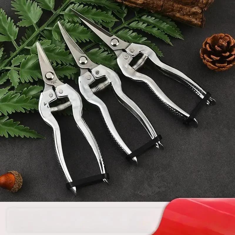 Stainless Steel Pruning Shears Corrosion Resistant Sharp Blades Non-slip Handles for Greenhouse Plant Pruning Work