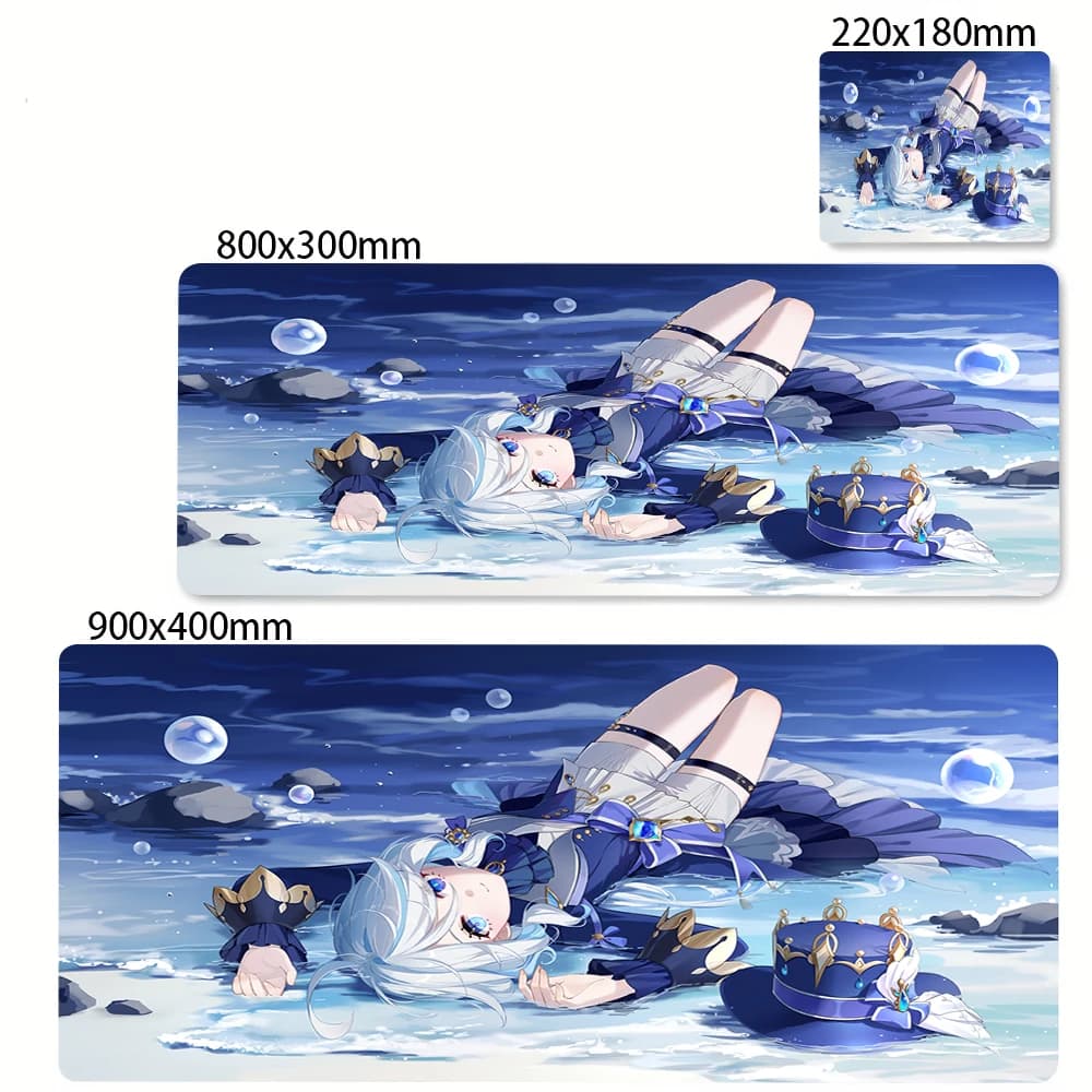 HD Printing Anime Girl Desk Mat XXL Mouse Pad Genshin Impact Office Furina Mouse Ped Table Pads Gaming Mousepad 900x400 Carpets
