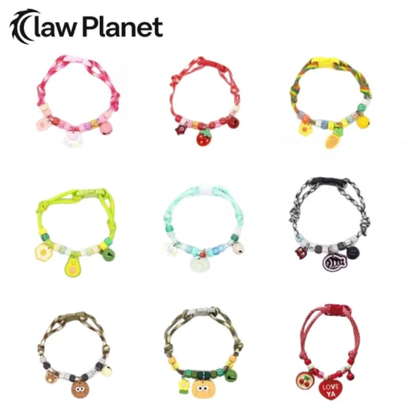 Cute Colorful Pet Necklace Braided Adjustable Cat Neck Chain with Bells Pet Jewelry Pet Costume Accessories