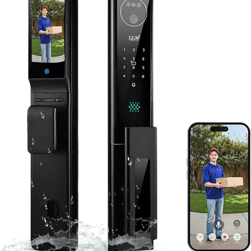 High quality smart facial recognition lock 3D facial recognition door lock application remote unlock capture photo