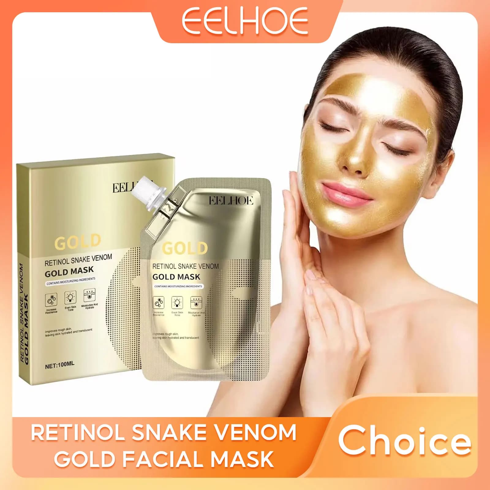 Gold Retinol Serpent Veil Peel Off Mask Remove Black Points Clean Deep Cleansing Reduce Hydrating Pores Mask For Face Skin Care Products