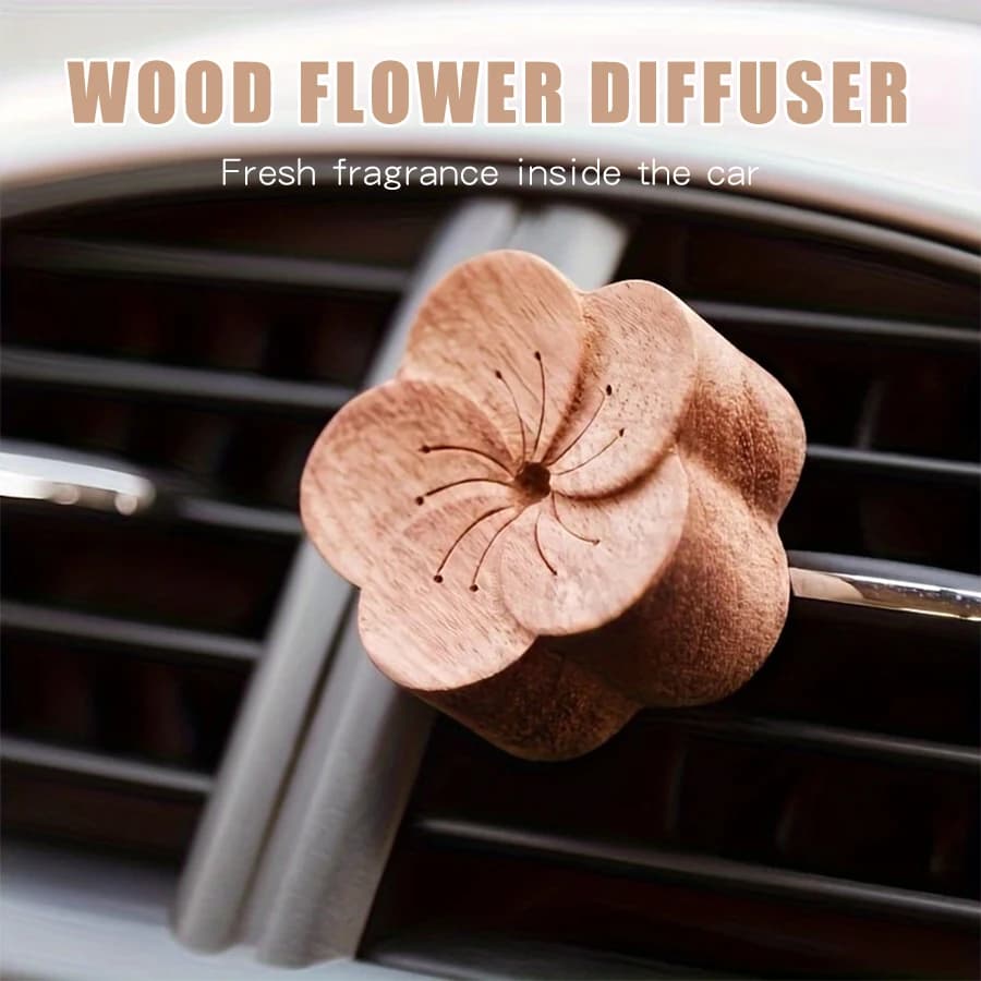 Fragranza fai-da-te Nessun profumo diffusore di fiori in legno clip di sfiato ornamento deodoranti per auto decorazioni accessori aromaterapia donna