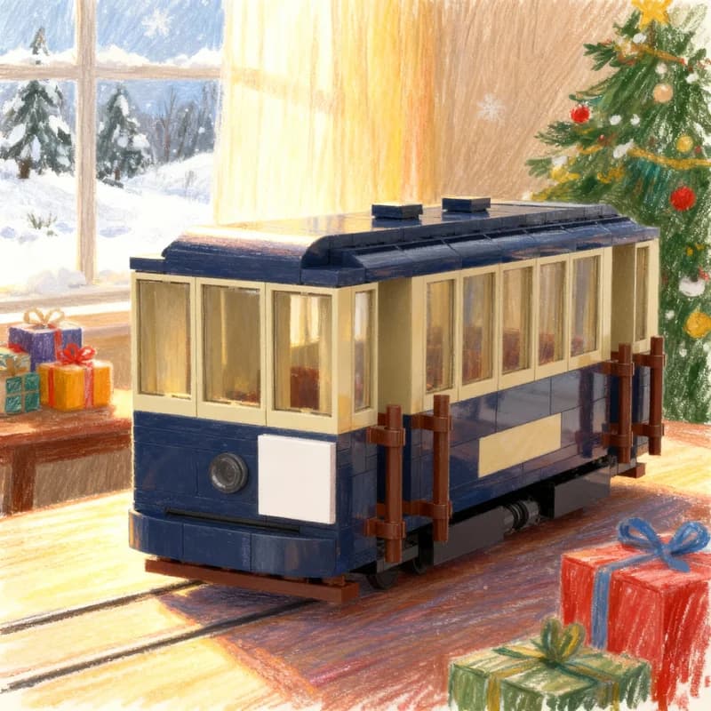335pcs MOC Metropolitain Streetcar City Trains Model Building Blocks Construction Festival Gifts Toys Idea Education Brick