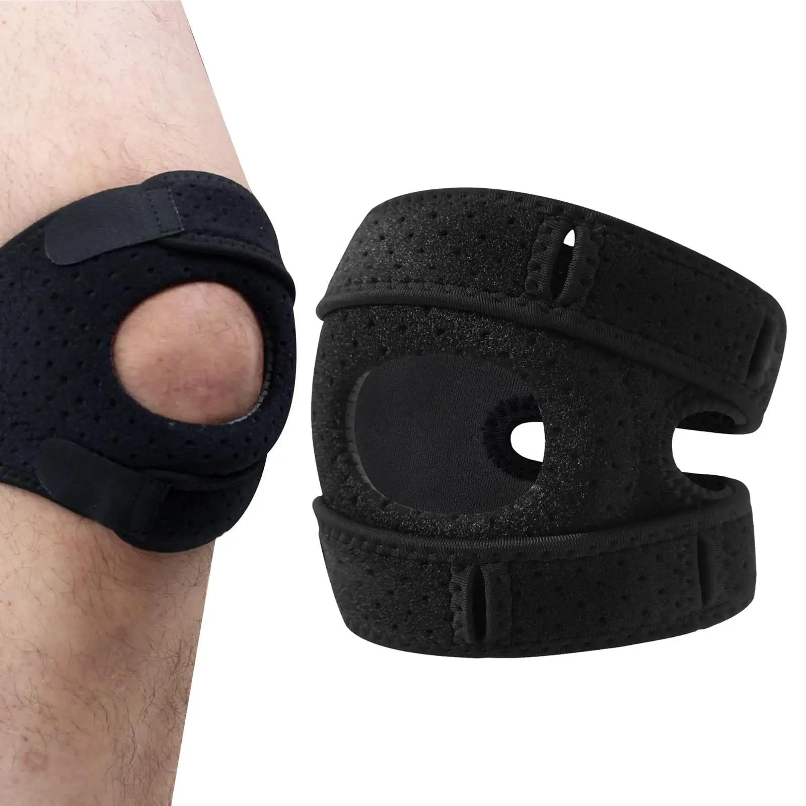 Ginocchiera stabilizzatrice rotulea Supporto per sollievo dal ginocchio Fascia per ginocchio per supporto tendine Cinghia rotula per un ajustement sicuro antiscivolo