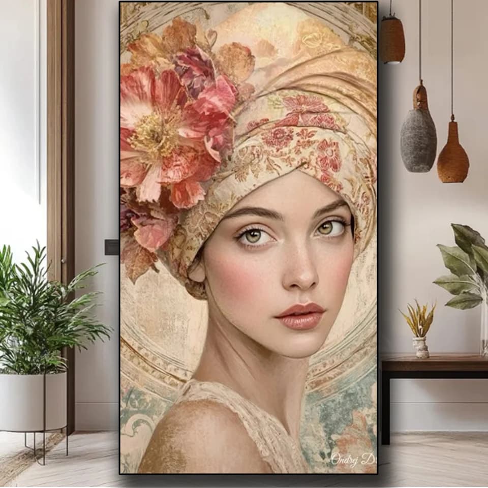 Flowers Woman Diy diamond painting New 2026 Full Round diamond art Mosaic Jewelry cross stitch kits christmas Gift