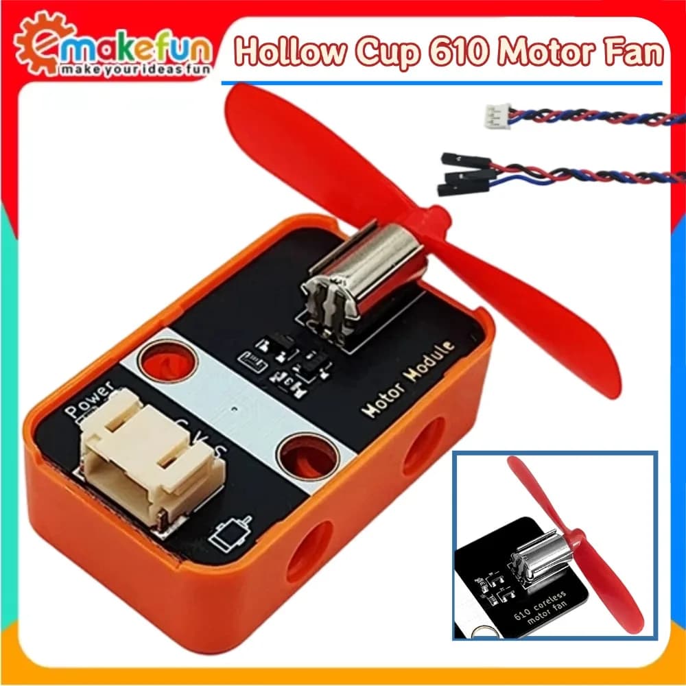 Mini 610 Coreless Motor Fan Module 5V PWM Governor With Enclosure PH2.0 Plug for Arduino ESP32 MICROBIT Raspberry Pi STEM Projec