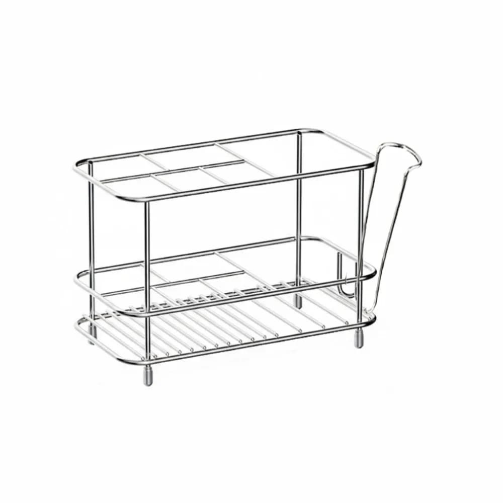 Pratico Portaspazzolino in Acciaio Inossidabile Antiscivolo Salvaspazio, Porta Dentifricio Multi-slot, Supporto da Doccia per Bagno