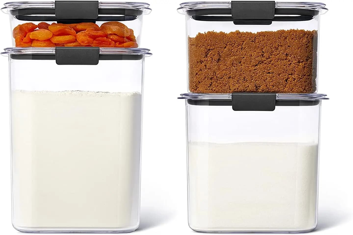 Contenitori ermetici per alimenti senza BPA, set da 4 (8 pezzi), trasparenti, per l'organizzazione della dispensa