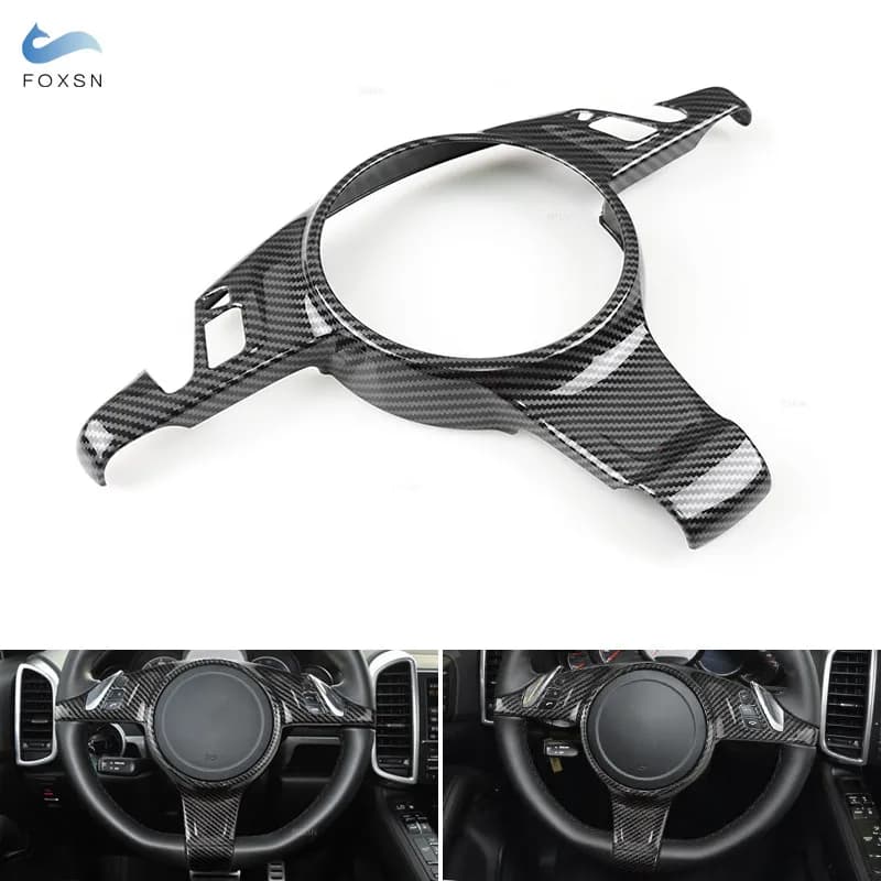 Per Porsche Cayenne 2011- 2017 Per Panamera 2010-2016 ABS Carbonio Texture Volante Pannello Telaio di Copertura Interno Accessori Trim