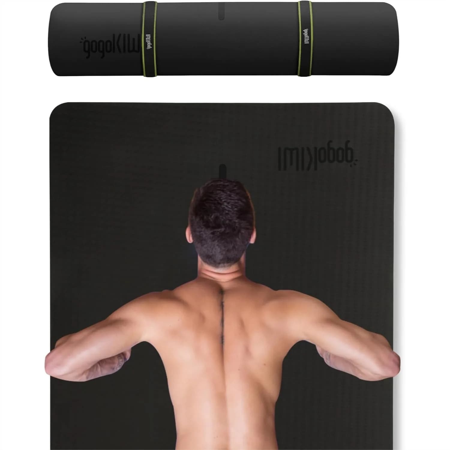 Tappetino Yoga Extra Largo 72x36 Pollici Antiscivolo con Linea di Allineamento per Yoga, Pilates e Allenamenti a Terra
