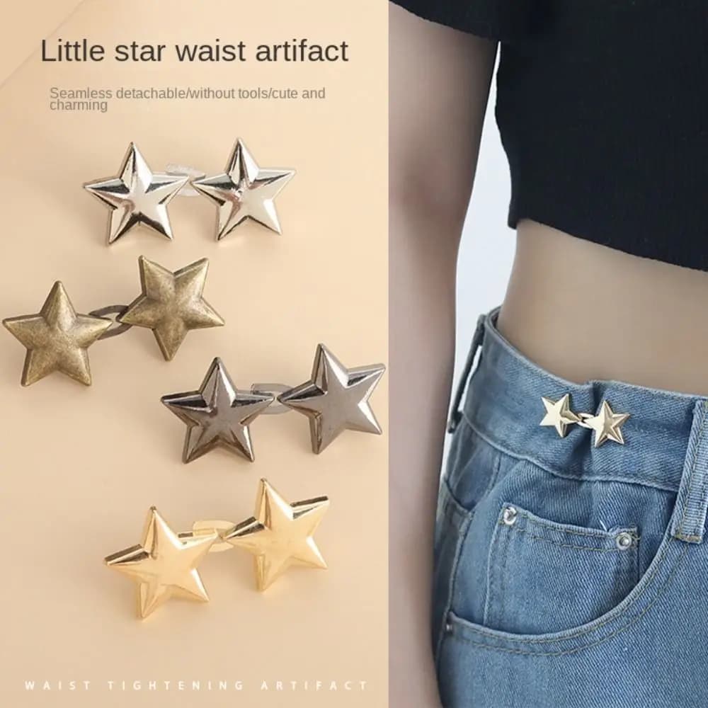 Durable Star Jeans Buttons Waist Adjust Replacement No-Sewing Metal Button Reusable Repair Kit
