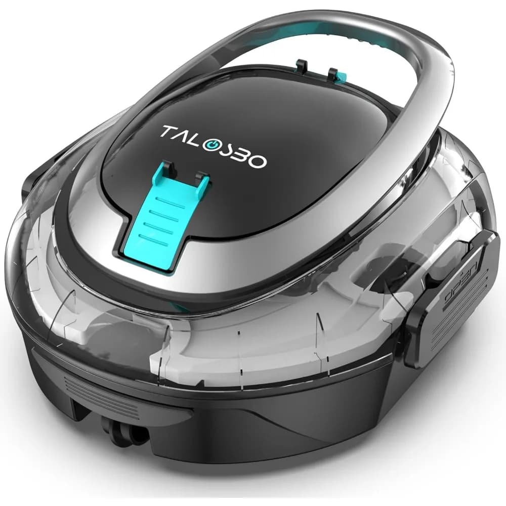 Nuovo Robot Pulitore Piscina 2026 con Doppia Filtrazione, 90 Minuti di Autonomia, Aspiratore Senza Fili per Piscine Fuori Terra Piane, Parcheggio Automatico