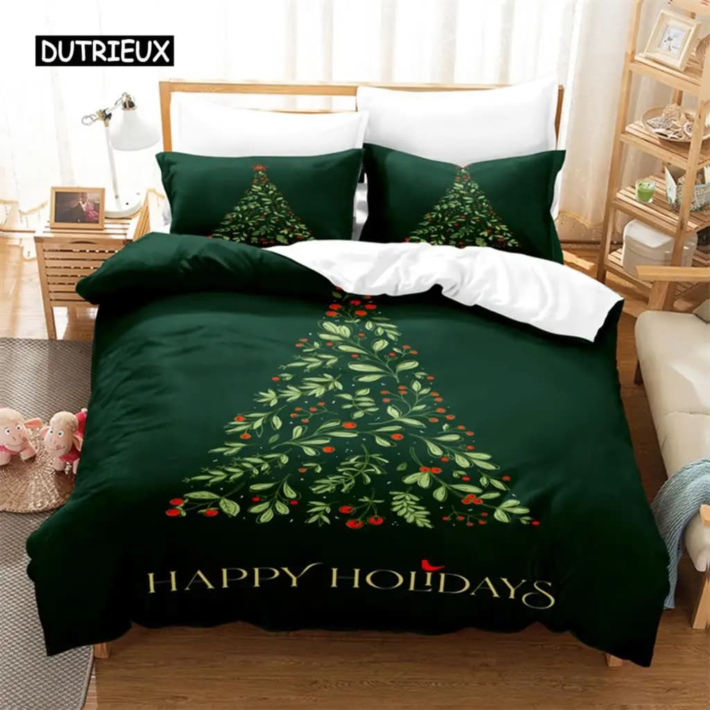 Set biancheria da letto natalizia foresta Set copripiumino biancheria da letto 3d stampa digitale biancheria da letto Set biancheria da letto Queen Size Fashion Design