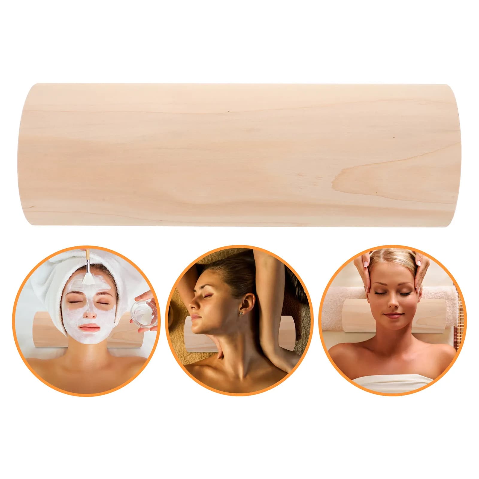 Cuscino per il Collo in Legno Massello con Finitura Liscia, Compatto e Leggero per Viaggi, Sauna, Bagno Turco, Supporto Cervicale Quotidiano e per la Colonna Lombare