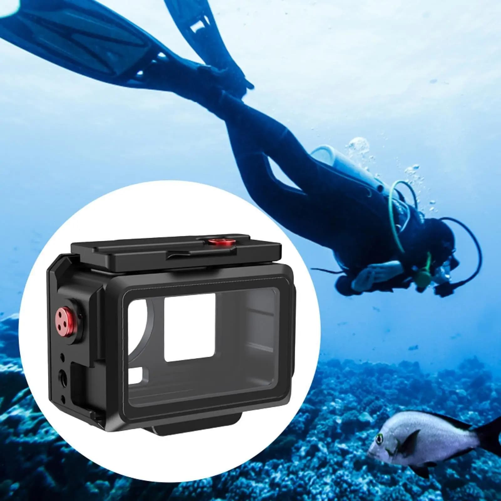 Custodia protettiva per immersione per action camera Sostituisci accessori facili da usare Custodia subacquea Design impermeabile 80 M per Action5 Pro/4/3