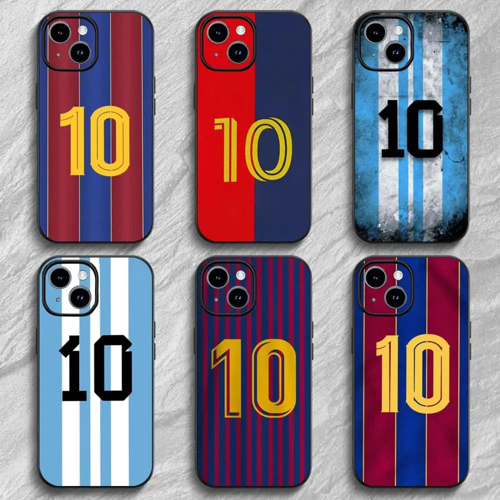 FootBall Number 10 Phone Case for iPhone 12-17 Air Plus Pro Max Satin Glossy Colorful Great Gift phone case