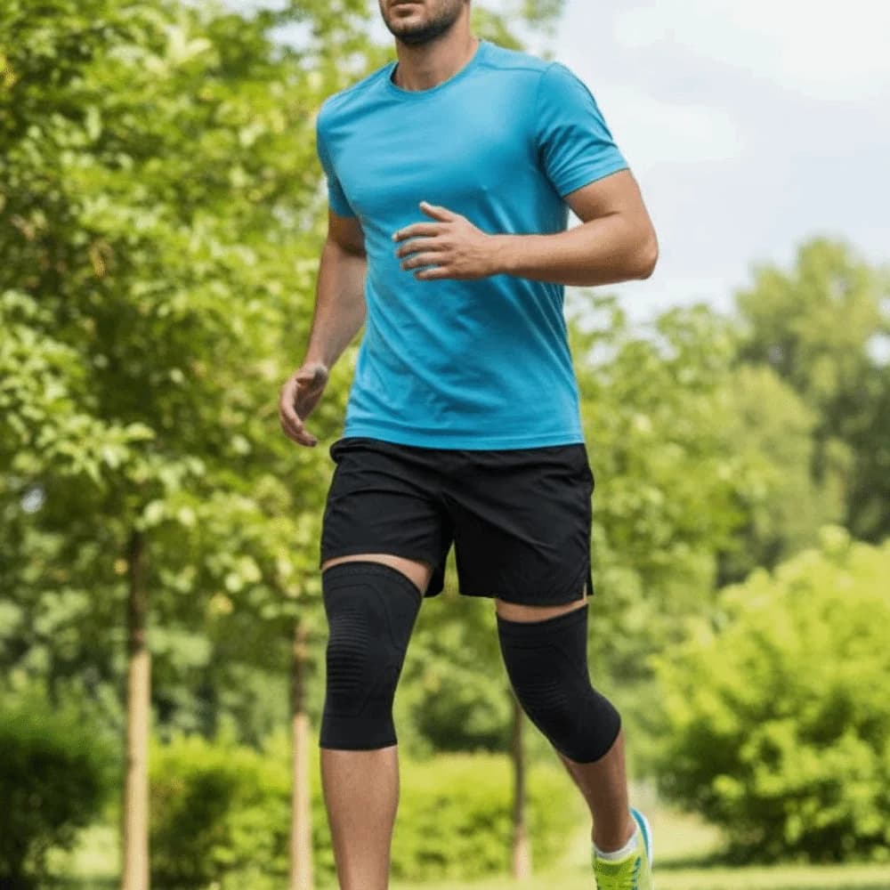 1 Paio di Ginocchiere in Nylon Elastiche e Traspiranti, Ginocchiere Sportive Antiscivolo con Design a Compressione, Supporto per Gomito con Compressione