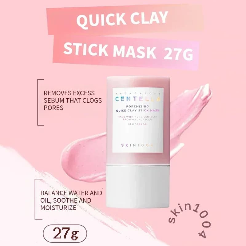Maschera in Stick all'Argilla Centella Asiatica di Madagascar Skin1004, Idratante e Lenitiva, Riduce i Pori, Cura della Pelle del Viso