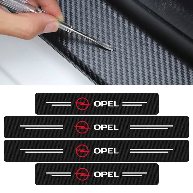 Nuovo Protezione Soglia Porta Auto in Fibra di Carbonio 3D, Nastro Antigraffio per Opel Astra Antara Zafira Mokka Corsa, Accessori Interni