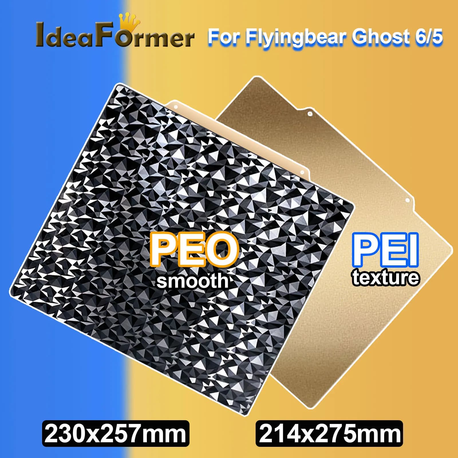 For Flying Bear Ghost 6 PEO Magnetic Build Plate Ghost 5 Steel Sheet PEI Double Side Plate for Flying Bear Ghost 5/6 3D Printer