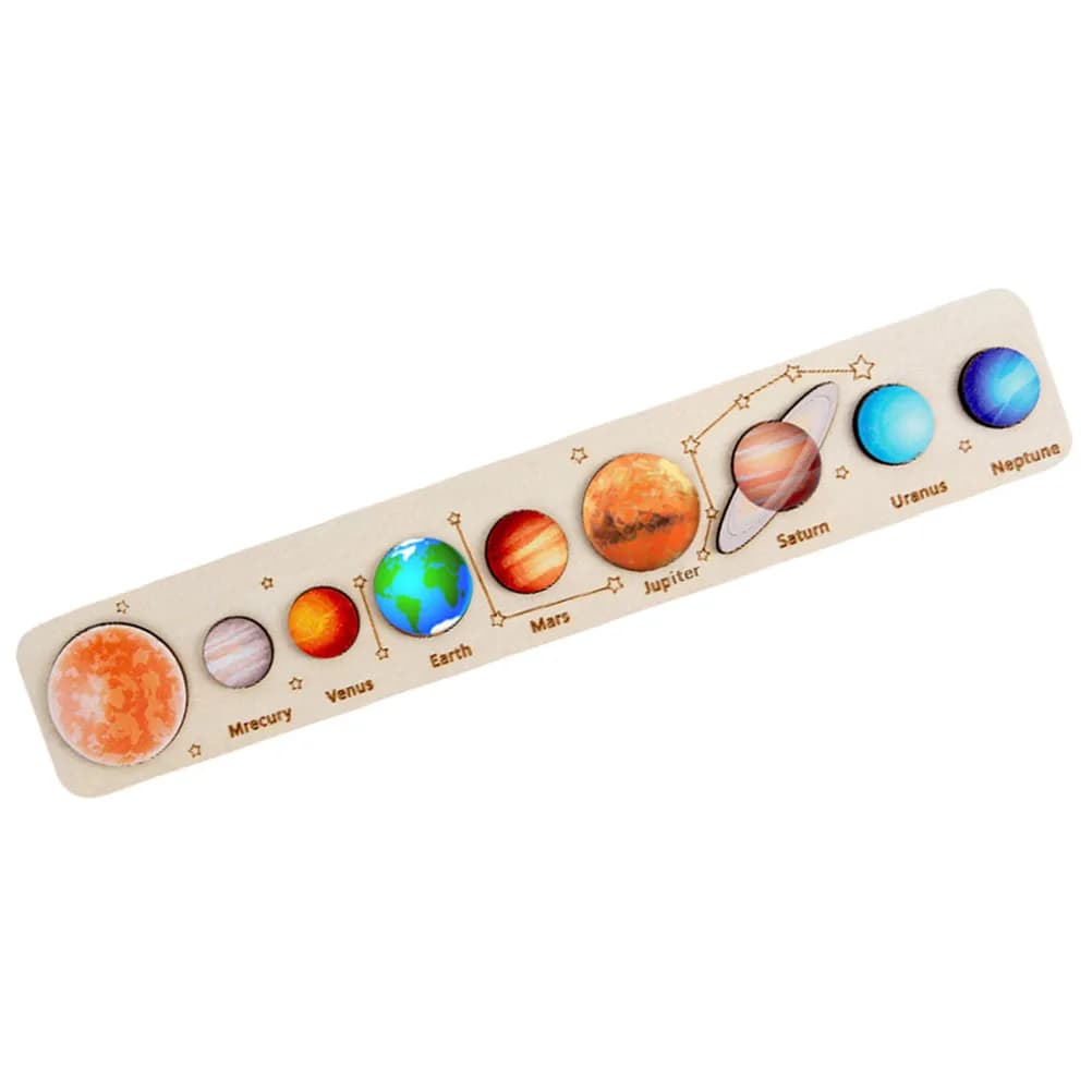 Set di Puzzle del Sistema Solare con Grandi Blocchi, Gioco Educativo di Abbinamento e Cognizione per Bambini, Apprendimento Pratico